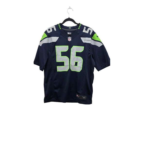 Nike NFL Seahawks #56 Brooks On Field Jersey Size M Navy 100% Polyester Mens App - Picture 1 of 8